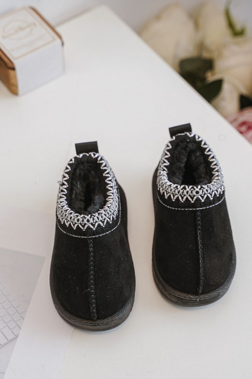 Botas de nieve para niños con plataforma, aislantes con interior de piel en negro Vilabria