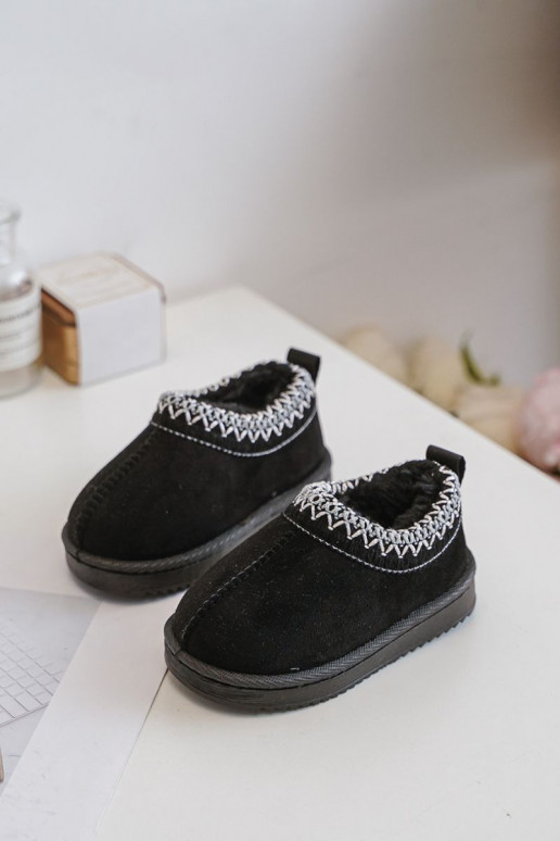 Botas de nieve para niños con plataforma, aislantes con interior de piel en negro Vilabria