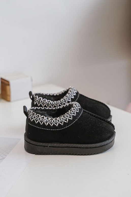 Botas de nieve para niños con plataforma, aislantes con interior de piel en negro Vilabria