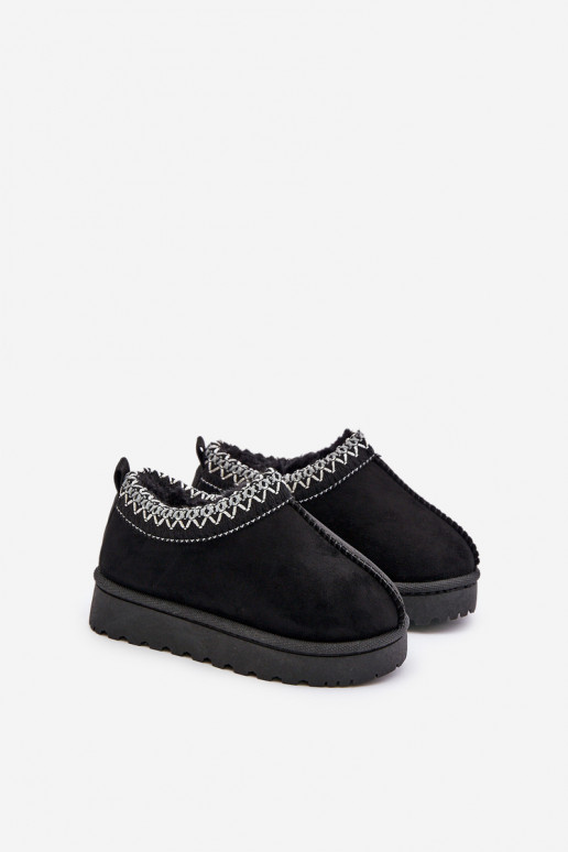 Botas de nieve para niños con plataforma, aislantes con interior de piel en negro Vilabria