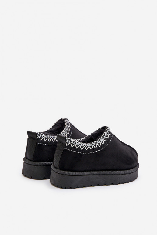 Botas de nieve para niños con plataforma, aislantes con interior de piel en negro Vilabria