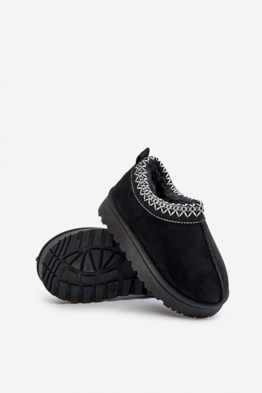 Botas de nieve para niños con plataforma, aislantes con interior de piel en negro Vilabria