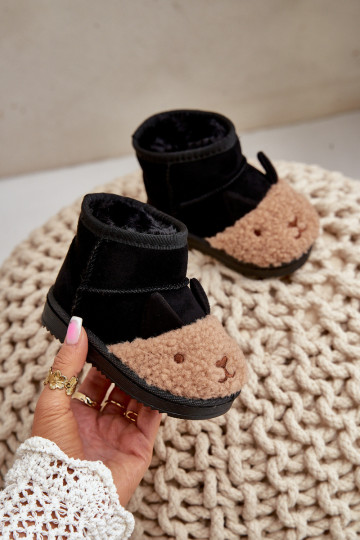 Botas de nieve cálidas para niños. Lamy de color negro Esandira