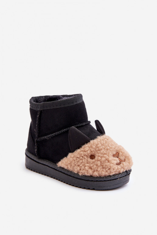 Botas de nieve cálidas para niños. Lamy de color negro Esandira