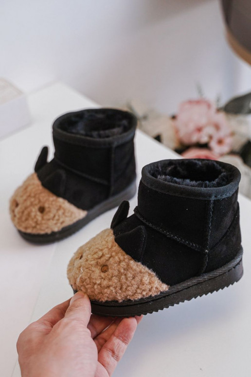 Botas de nieve cálidas para niños. Lamy de color negro Esandira