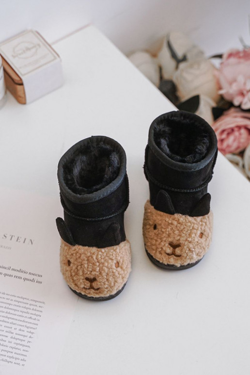 Botas de nieve cálidas para niños. Lamy de color negro Esandira