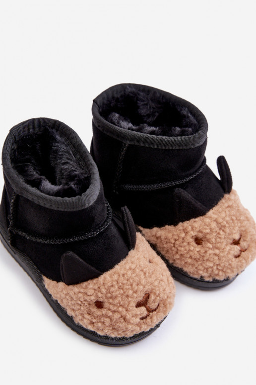 Botas de nieve cálidas para niños. Lamy de color negro Esandira