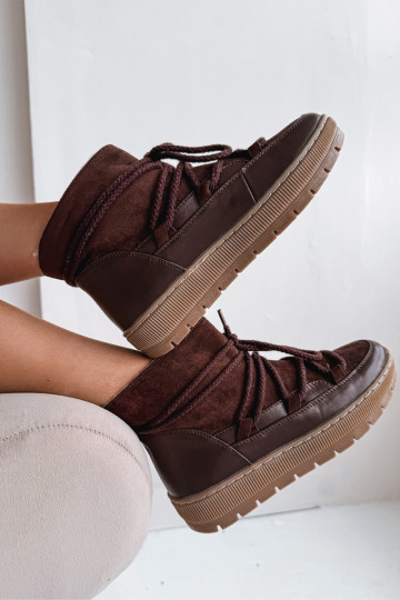 Botas de nieve para mujer con detalles elegantes color chocolate Rebekah