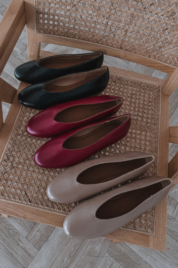 Bailarinas de mujer de cuero sintético con tacones anchos color negro Olyssia 2