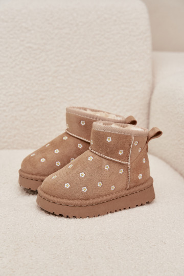 Botas de nieve Infantil Ozdobione con motivos floralesuszkami beige Gracina 2