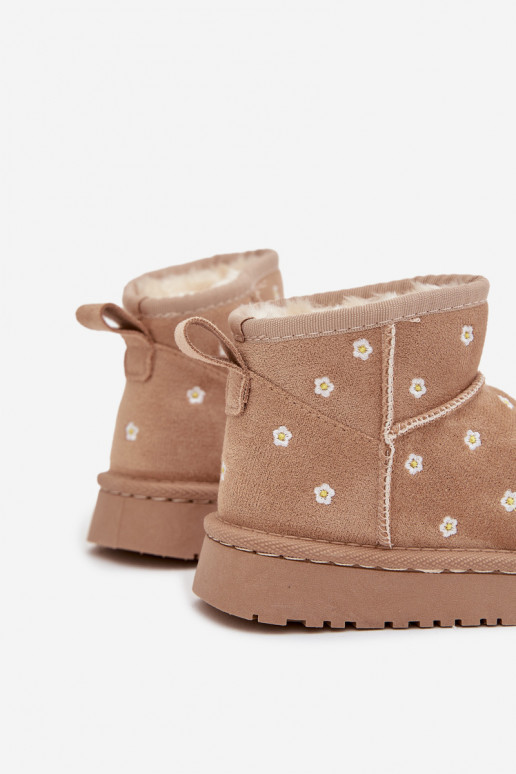 Botas de nieve Infantil Ozdobione con motivos floralesuszkami beige Gracina