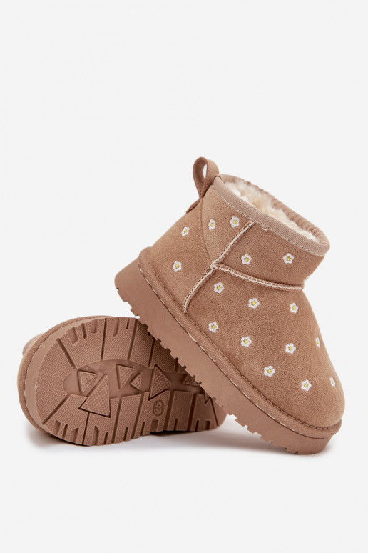 Botas de nieve Infantil Ozdobione con motivos floralesuszkami beige Gracina