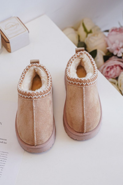 Botas de nieve Botas Infantil con una plataforma calentamiento con pelo dentro beige Vilabria