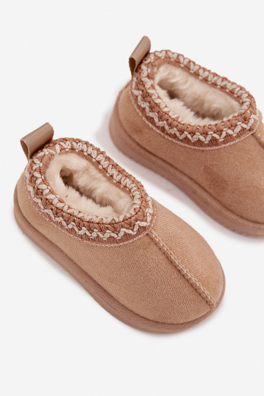 Botas de nieve Botas Infantil con una plataforma calentamiento con pelo dentro beige Vilabria