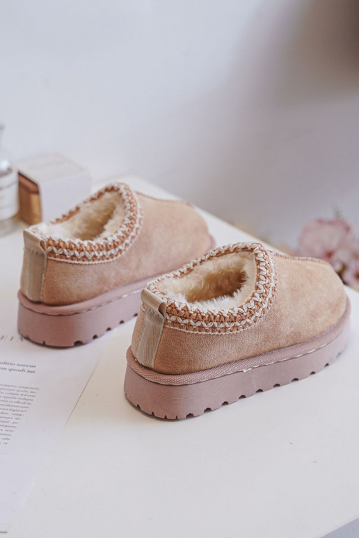 Botas de nieve Botas Infantil con una plataforma calentamiento con pelo dentro beige Vilabria