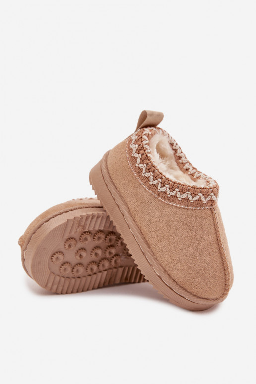 Botas de nieve Botas Infantil con una plataforma calentamiento con pelo dentro beige Vilabria