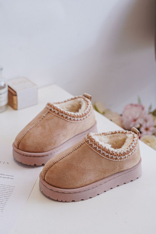 Botas de nieve Botas Infantil con una plataforma calentamiento con pelo dentro beige Vilabria