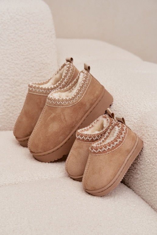 Botas de nieve Botas Infantil con una plataforma calentamiento con pelo dentro beige Vilabria
