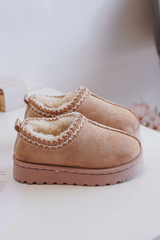 Botas de nieve Botas Infantil con una plataforma calentamiento con pelo dentro beige Vilabria