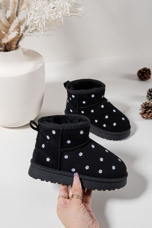 Botas de nieve Infantilcon motivos floralesuszkami de color negro Gracina