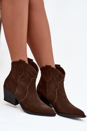 Un modelo convincente botas estilo vaquero FemeninoActivadoturalnego de gamuzau CzekoladoAe Beretta 2