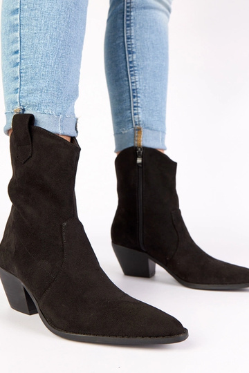 Botines de cowboy negros con tacón Alka