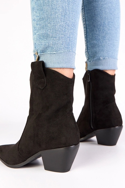 Botines de cowboy negros con tacón Alka