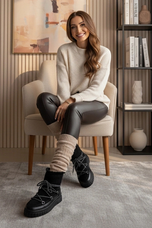 Botas de nieve cálidos y con cordones...