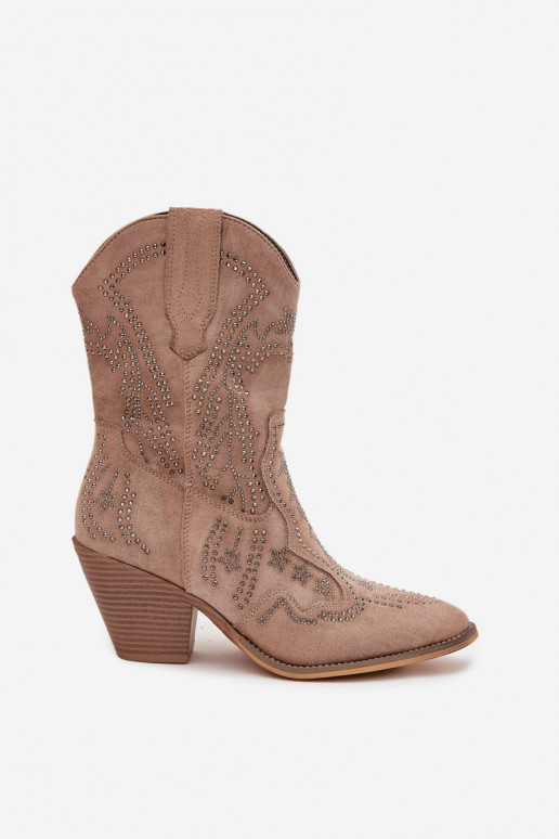 botas estilo vaquero Femenino Con decoración beige Arlissima
