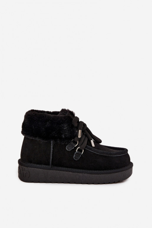Botas de nieve negras para mujer de ante natural D.Franklin DFSH375006