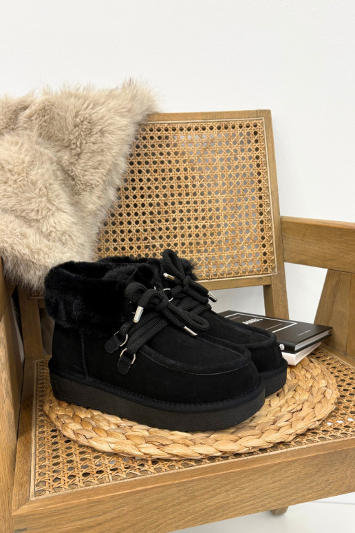 Botas de nieve negras para mujer de ante natural D.Franklin DFSH375006