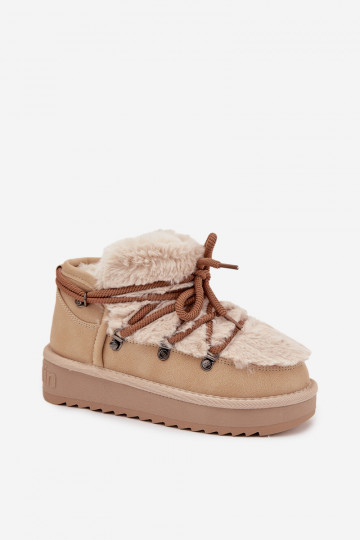 Botas de nieve infantiles color arena con forro de piel D.Franklin DFSH370011