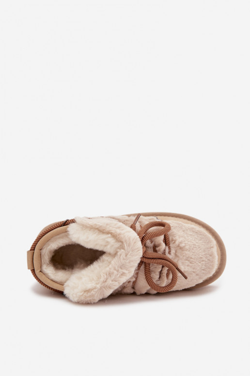 Botas de nieve infantiles color arena con forro de piel D.Franklin DFSH370011