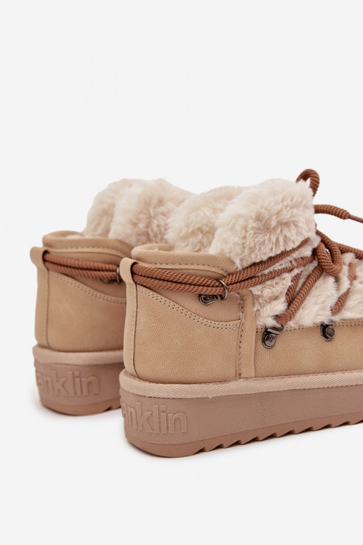 Botas de nieve infantiles color arena con forro de piel D.Franklin DFSH370011