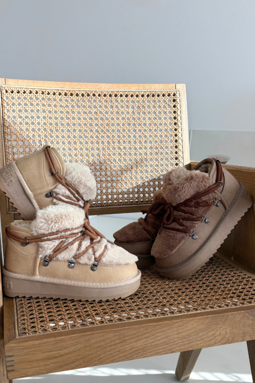 Botas de nieve infantiles color arena con forro de piel D.Franklin DFSH370011