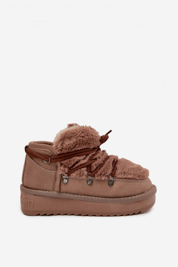 Botas de nieve infantiles marrones con forro de piel D.Franklin DFSH370011 2