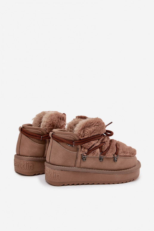 Botas de nieve infantiles marrones con forro de piel D.Franklin DFSH370011