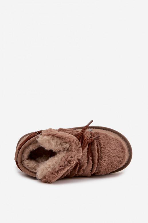 Botas de nieve infantiles marrones con forro de piel D.Franklin DFSH370011