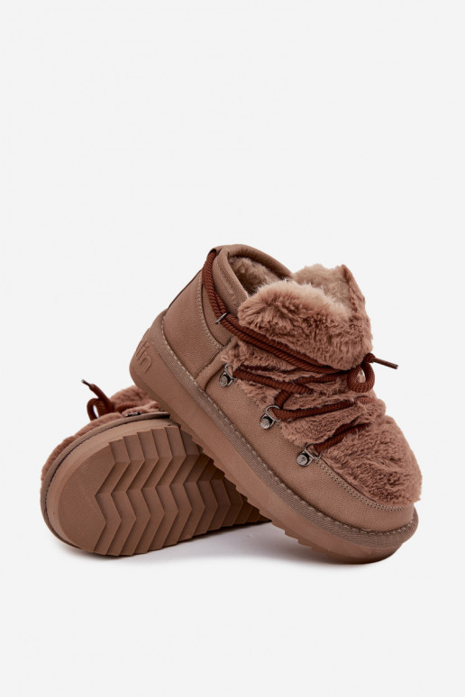 Botas de nieve infantiles marrones con forro de piel D.Franklin DFSH370011