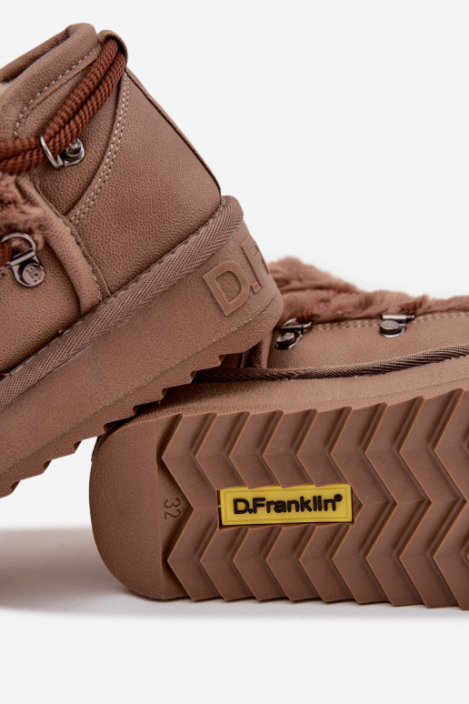 Botas de nieve infantiles marrones con forro de piel D.Franklin DFSH370011
