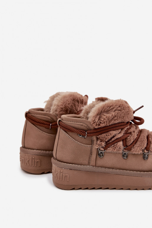 Botas de nieve infantiles marrones con forro de piel D.Franklin DFSH370011