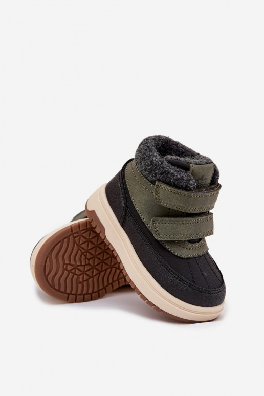 Botas de nieve para niños en colores verde-negro con cierre adhesivo Darlene