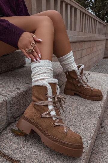 Botas de nieve térmicas para mujer, color marrón, Irmara