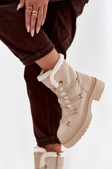 Botas de nieve térmicas para mujer, color arena, Irmara