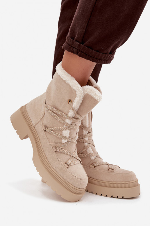 Botas de nieve térmicas para mujer, color arena, Irmara