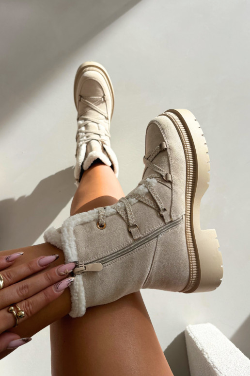 Botas de nieve térmicas para mujer, color arena, Irmara