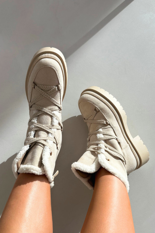 Botas de nieve térmicas para mujer, color arena, Irmara