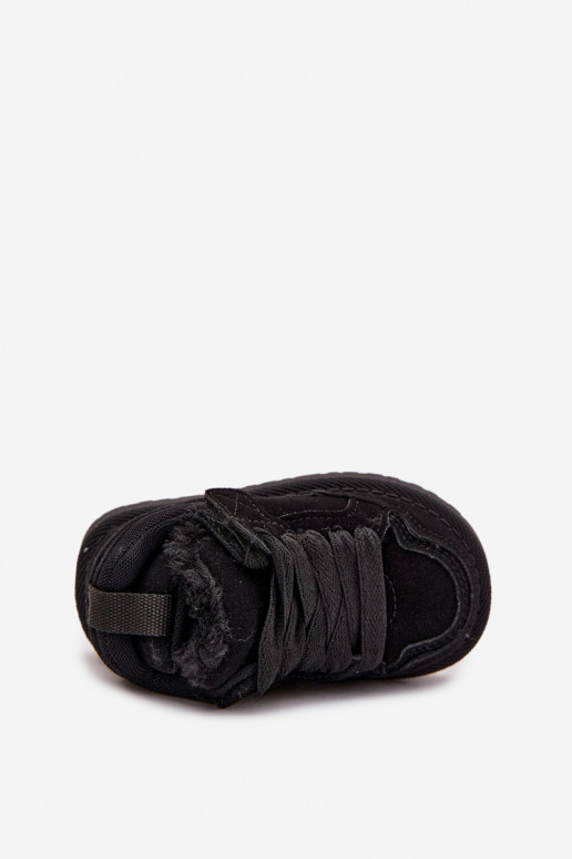 Zapatillas deportivas cálidas para niños color negro con forro de piel Mireen