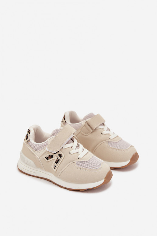 Zapatillas deportivas para niños color beige con cierres de velcro Galisse