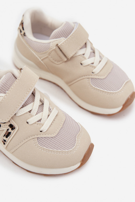 Zapatillas deportivas para niños color beige con cierres de velcro Galisse